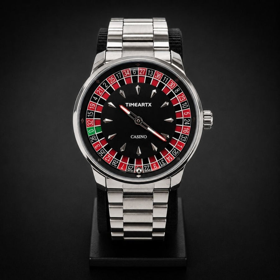 TIMEARTX Roulette Watch — Silver Bracelet