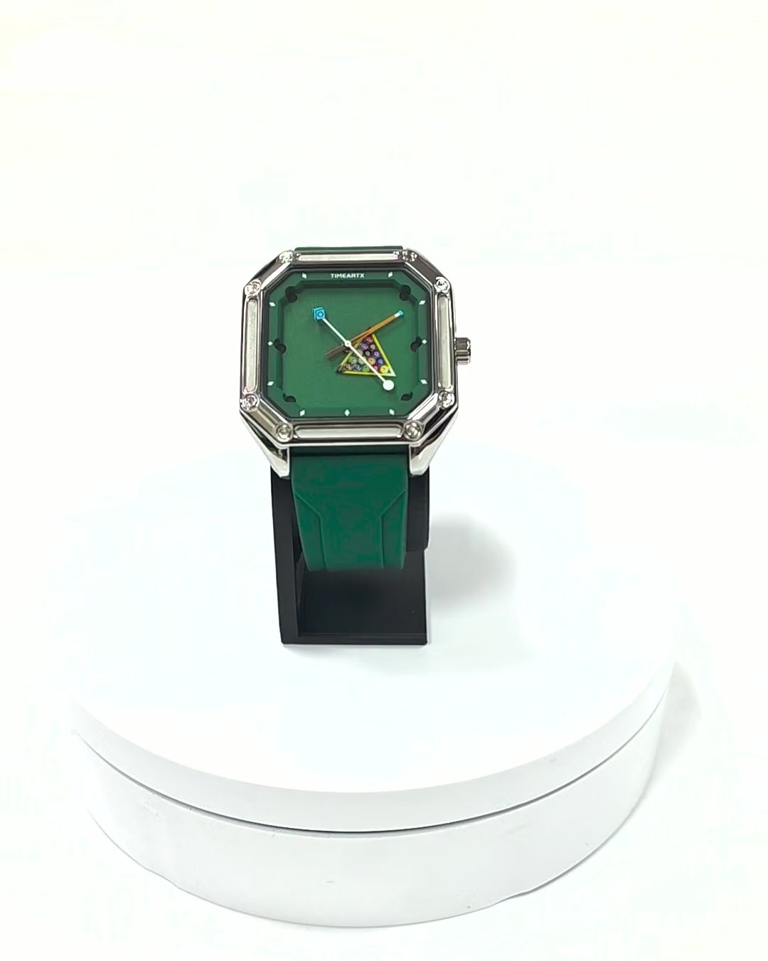 TIMEARTX Pool Table Watch Green Strap rotating product view