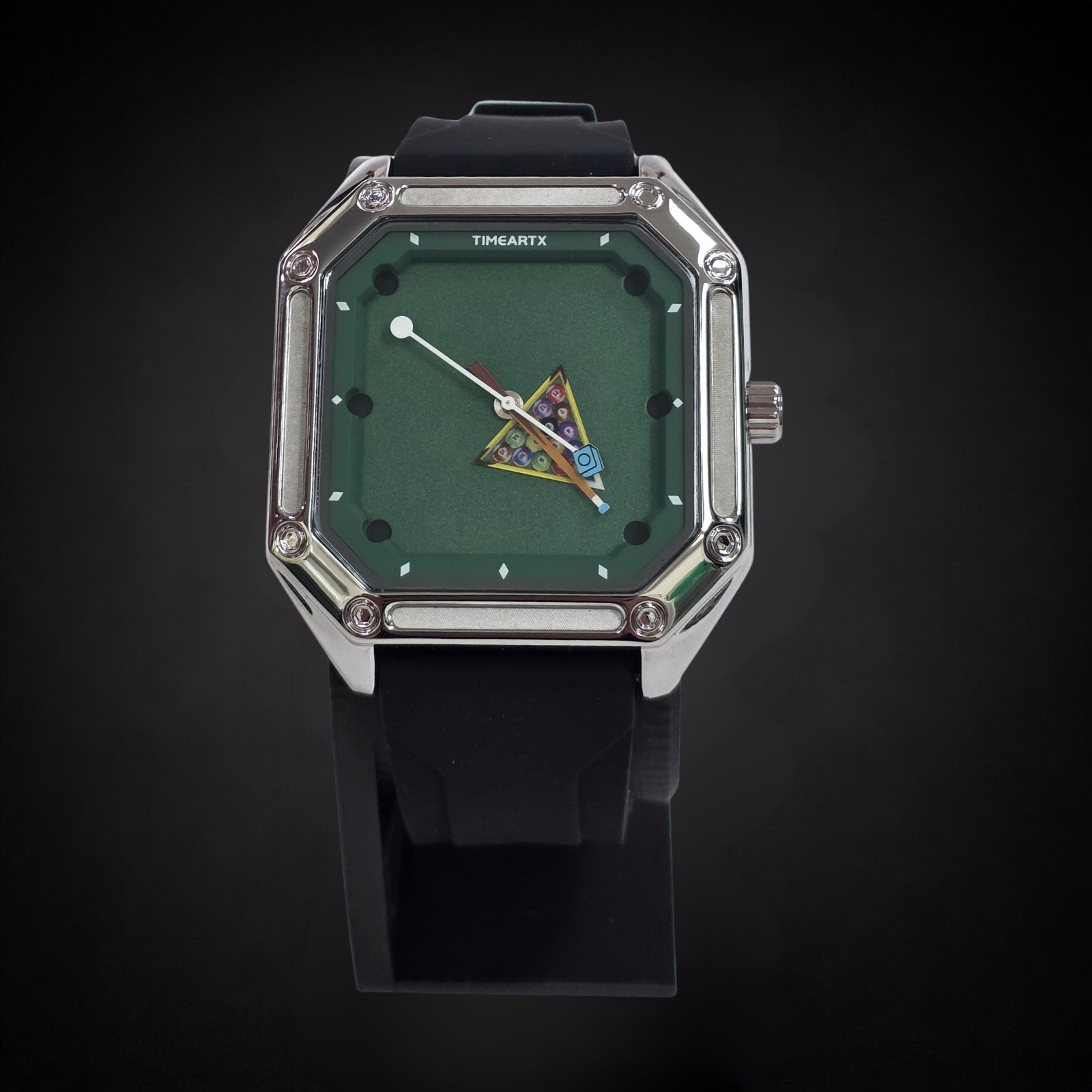 TIMEARTX Pool Table Watch Black Strap front view