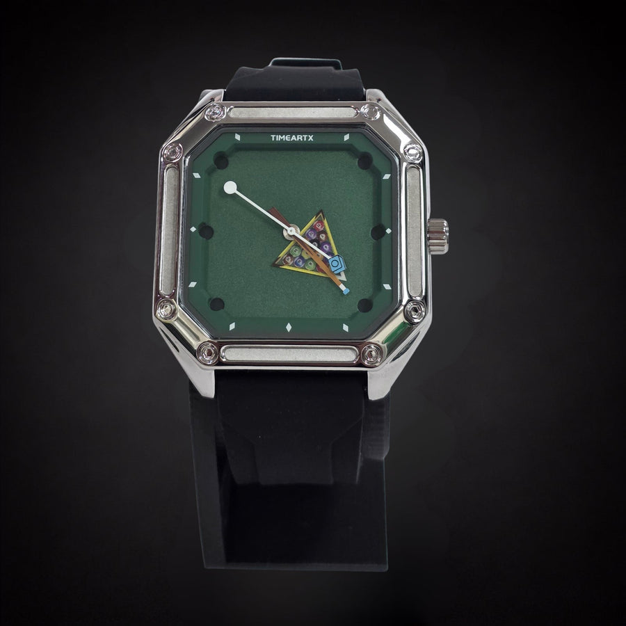TIMEARTX Pool Table Watch Black Strap front view