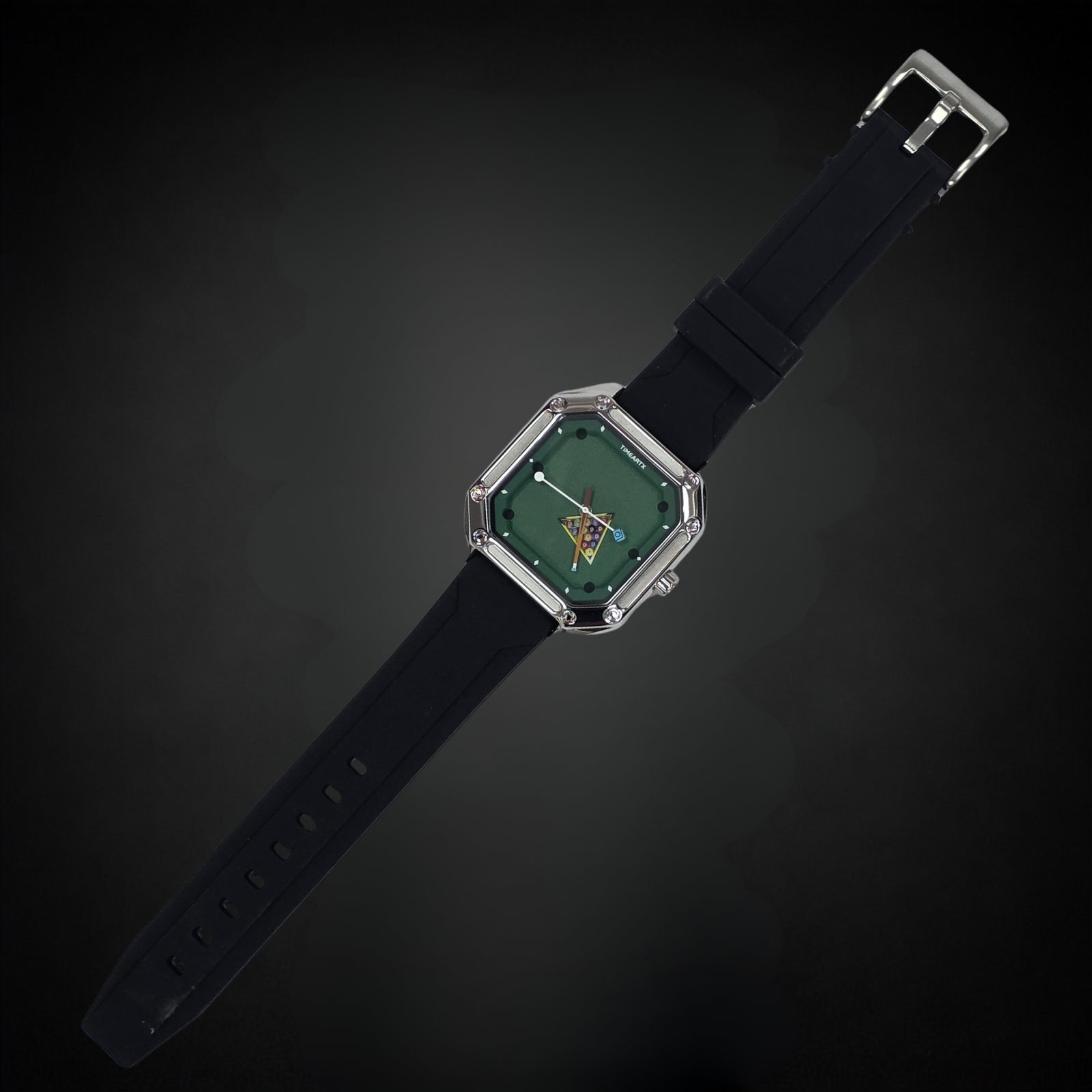 TIMEARTX Pool Table Watch Black Strap full watch view