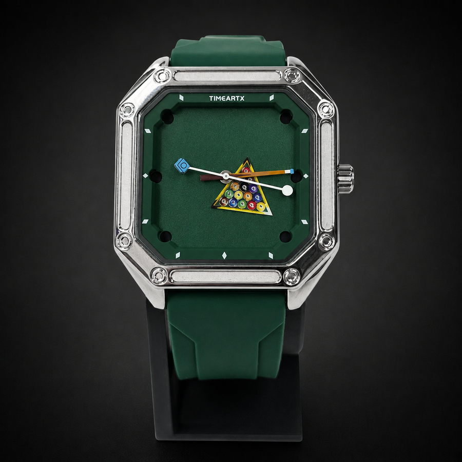 TIMEARTX Pool Table Watch Green front view