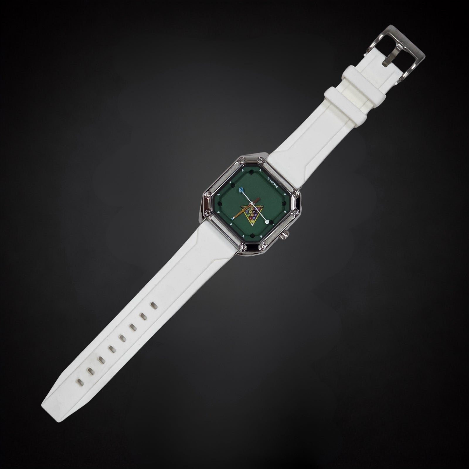 TIMEARTX Pool Table Watch White Strap full watch view
